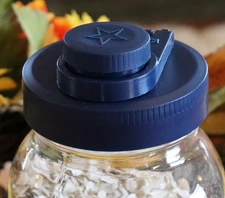 Double Screw Wide Mouth Mason Jar Lid Blue by Brewing America