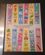 Vintage Stickers HAMBLY Rainbow Pegasus Sticker Advertisement Sheet 80s HTF