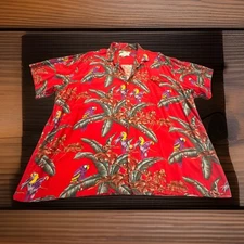 Vintage Paradise Found Magnum PI Aloha Shirt Parrots Tropical USA 2XL  *READ