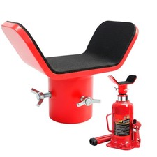 Adjustable Bottle Jack Adapter with Triple-Lock, Secure Wobble-Free Fit Red