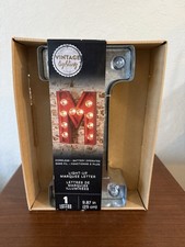 Vintage Lighting Marquee Letter I Metal Light Up Sign 9.87  Battery Decor