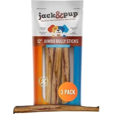 12 Inch Jumbo Bully Sticks for Dogs 3 Pack Single Ingredient Dog Bully Sticks...