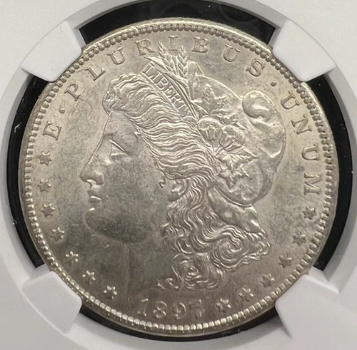 1897 S NGC AU58 MORGAN SILVER DOLLAR NICE COIN!