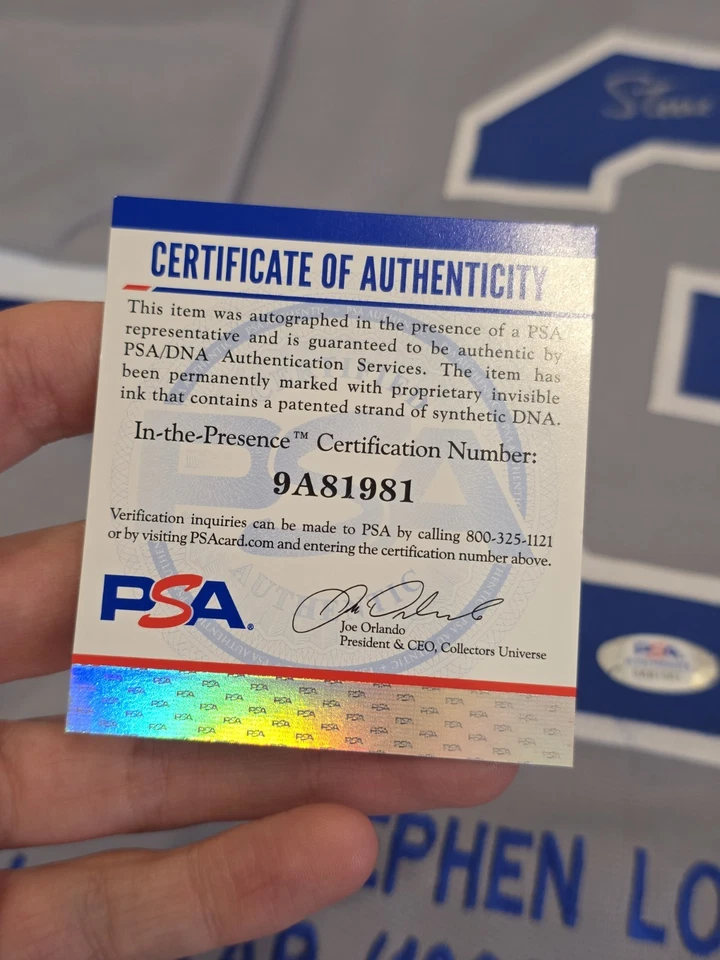 Steve Sax Autographed/Signed Jersey PSA/DNA COA Grey Custom Jersey - Image 4 of 4