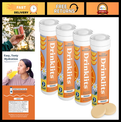 Electrolyte Hydration Tablets Bundle - 4 Tubes, 0g Sugar, Natural Sports Drink,