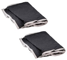 2 Pack 34"x30"x46" Black Washable Quilted Moving Blanket for Washer and Dryer