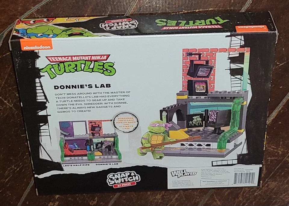 Nickelodeon TMNT 67 piezas Snap & Switch: (2024) Juego de construcción DONNIE'S LAB Foto 2 de 2