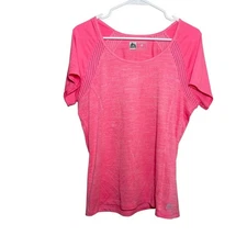 RBX T-Shirt Women's Large Pink Neon Mesh Short Sleeve Round Neck Athletic Top