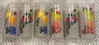 Vintage Set Of 6 Federal Frosted Glass Tom Collins Tumbler Summer Fruit