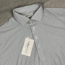 Collars  Co. Dress Collar Polo Mens Medium Blue Geometric Featherweight Relaxed
