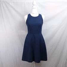 Banana Republic Blue Shift Mini Dress Size 0 Sleeveless Halter Neck