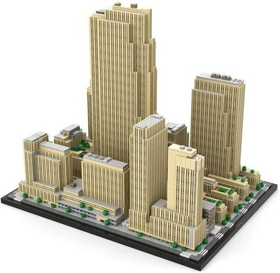 Modubrix Mocs Building Blocks Rockefeller Center Kits Skyscraper Bricks Toy Set