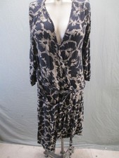 Banana Republic Size M Womens Multicolor Floral V Neck Stretch Beauty Dress 645