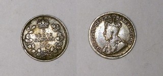 SILVER! SILVER! SILVER! 1919 CANADA STERLING 5 CENTS VG #575 41