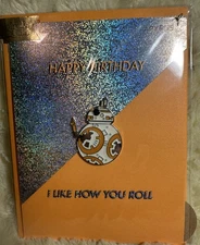 Papyrus Bird & Quill  Birthday Card Star Wars  Enamel BB-8 I Like How You Roll