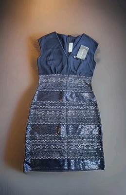 ST JOHN Evening NWT Womens Knit Black/Studs Shimmer Dress Sz 4 MSRP $1395