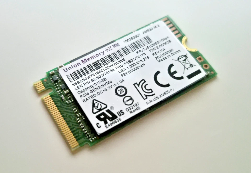 Lenovo UMIS AM620 512GB NVMe SSD PCIe M.2 2242 - RPJTJ512MEE1OWX (5SS0W76178)