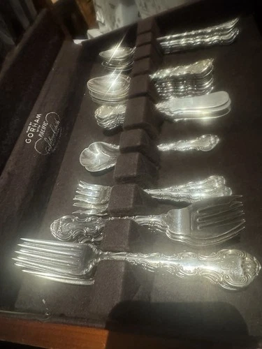 Gorham STRASBOURG Sterling Silver Flatware Set 58pcs With (B) Monogram
