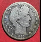 1913S US Barber SILVER Half Dollar "San Francisco" Mint! Good Details Lower Mint