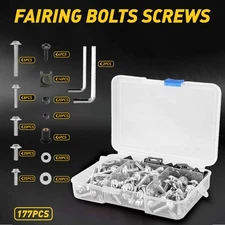 Universal Silver Complete Fairing Bolts Windscreen Screws Fastener Clips Kit
