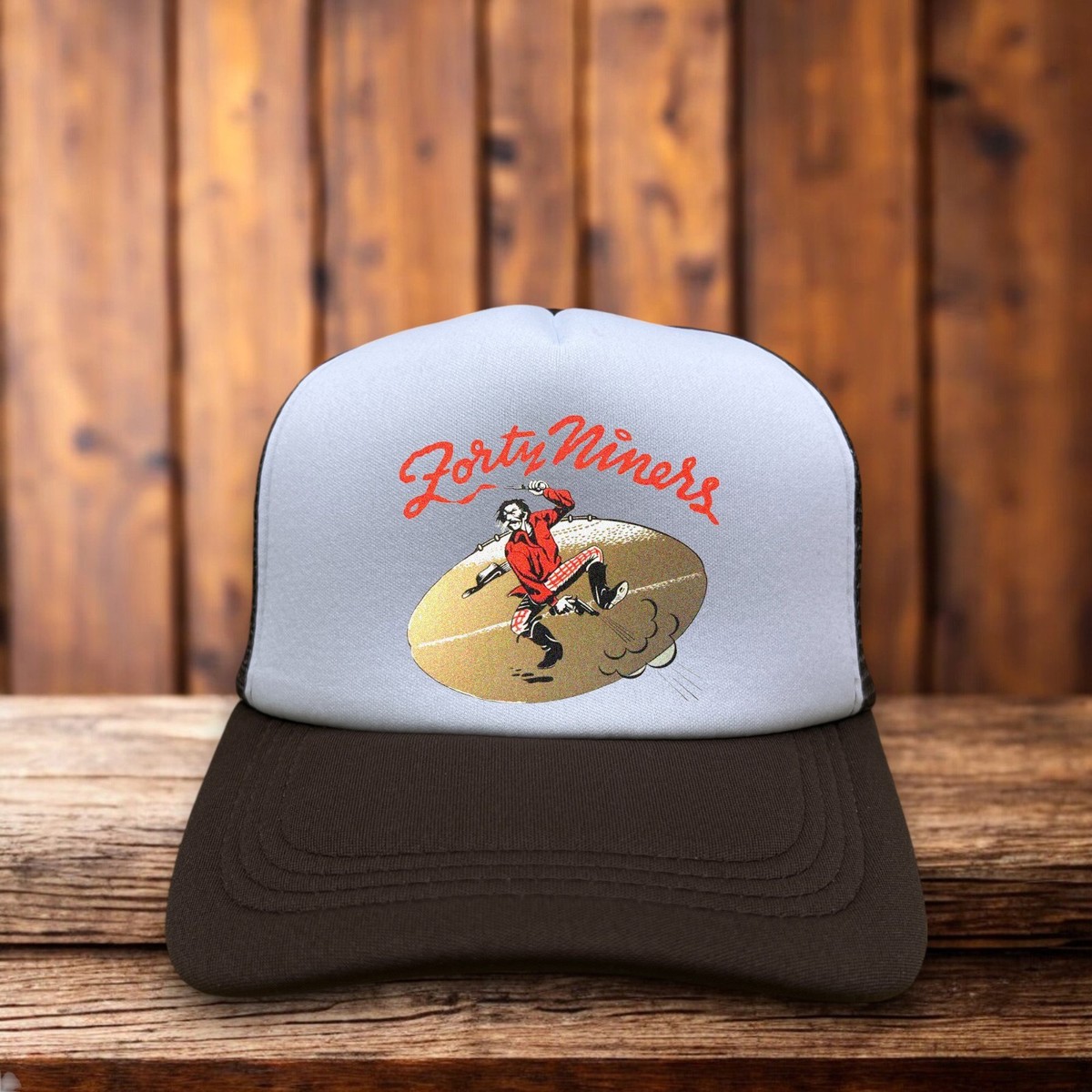 San Fransisco 49ers Mens Trucker Hat Brown Snapback 1949 Original