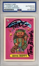 SIGNED Tom Bunk & Tommy Chong 1986 Topps GPK Hippie Skippy #91B PSA DNA COA AUTO