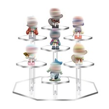 Acrylic Display Stand 7 Tier Display Shelf Risers for Figures Cupcake Perfume