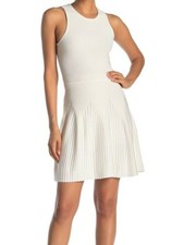 RACHEL ROY Womens White Sleeveless Above The Knee Fit + Flare Party Dress M