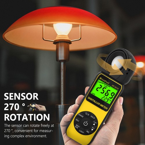 Digitaler Beleuchtungsstärke Belichtungsmesser Luxmeter 300000Lux Detektor 270º Drehsensor - Bild 4 von 12