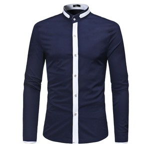 Men's Stand Collar Shirts Slim Fit Button Down Dress Formal Casual T-shirt Tops Men's Stand Collar Shirts Slim Fit Button Down Dress Formal Casual T-shirt Tops