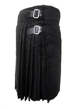Kilt Schottenrock Solid Black+ Playd  extra schwere Qualität Gr 30- 54  Gothic