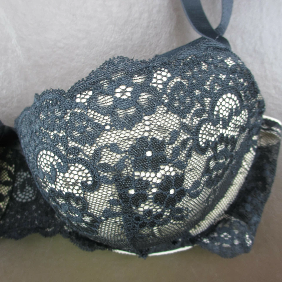 Sujetador Gilligan & O'Malley 36C Negro Encaje Acolchado Con Aros Cierre Ajustable Espalda Foto 4 de 4