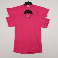 VINTAGE Russell Athletic Youth L Raspberry T-Shirts - Lot of 2
