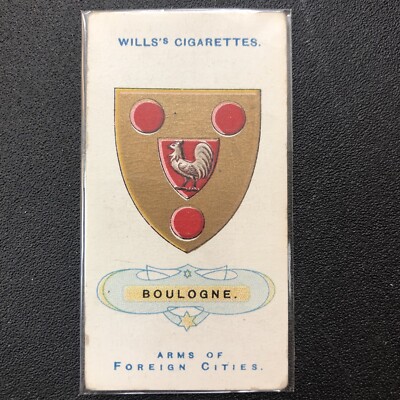 foreign tobacco 1912 WILLS Cigarettes Foreign Cities BOULOGNE Coat Of Arms #14 Tobacco