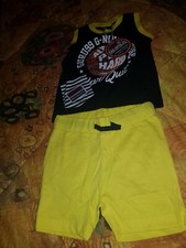 Completo neonato Guru 12 mesi canottiera + pantaloncini bimbo