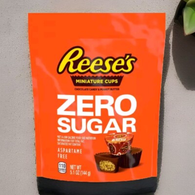 Reese's Zero Sugar Miniatures Chocolate Peanut Butter Cups Sugar Free Candy