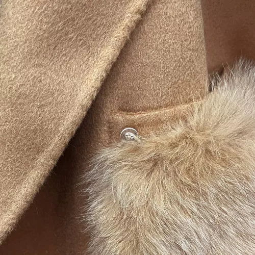 Damen Mantel Echt Fuchspelz Tasche Winter Mode Gürtel Elegant Wolle Kurzmantel - Bild 20 von 45