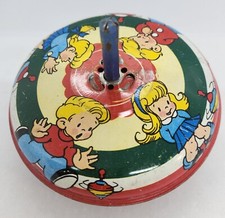 Vintage 1940s Tin Litho Ohio Art Spinning Top - Elaine Ends Hileman