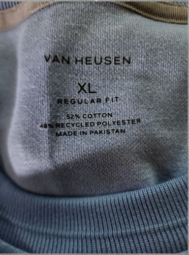 Van Heusen Essential Stain Shield Luxore Crew Blue Heather Men's XL NWT MSRP $65 - Picture 3 of 5