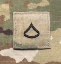 US Army PFC/E3 Rank OCP w/ Hook Private First Class ACU