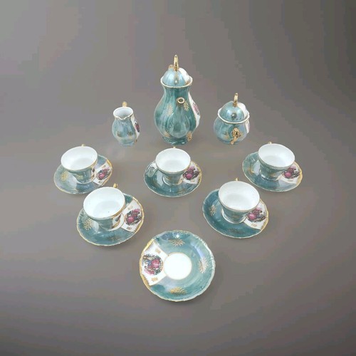 Vintage coffee set Limoges scenery Pot Sugar Creamer Coffee Cups Porcelain - Picture 3 of 7