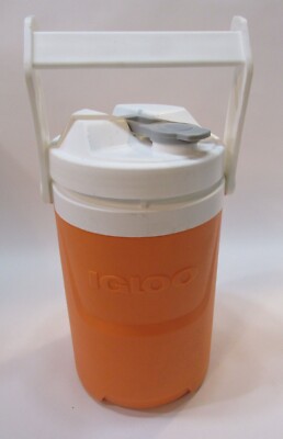 Retro Orange White Plastic Igloo Laguna 1/2 Gal Insulated Jug Ladder Hook Handle