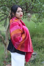 Pink orange mix colors Yak Wool Shawl