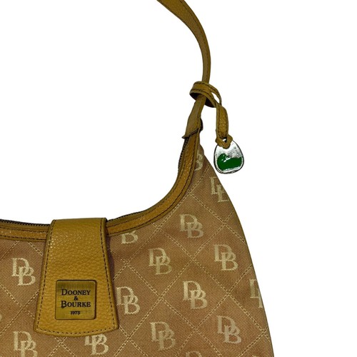 VTG Dooney&Bourke Hobo Classic Logo Canvas Designer Shoulder Purse - Picture 4 of 11