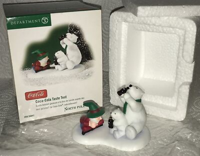 DEPT 56 COCA COLA TASTE TEST 56841 NORTH POLE VILLAGE CHRISTMAS Polar Bears Elf