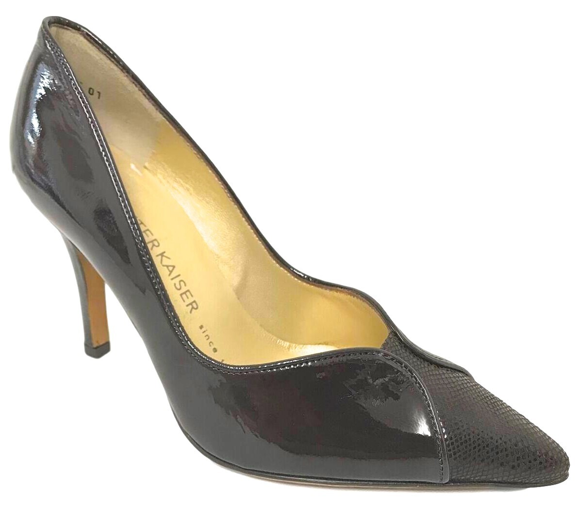 Peter Kaiser Ladies Brown Patent Leather Pointed Toe Court Heels