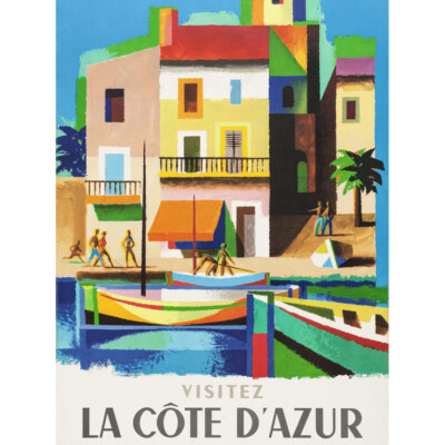 Nathan Visit Cote D'azur Eisenbahn Reise Werbung Leinwand Kunstdruck Poster
