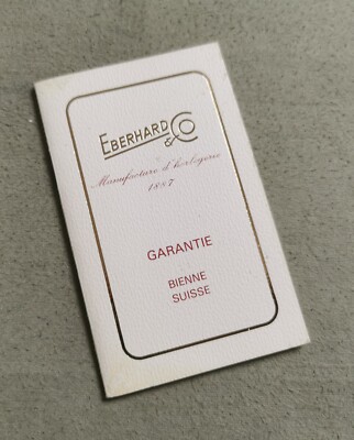Eberhard & Co. Vintage Garantieheft Papiere leer mit Briefmarkenhändler 1986