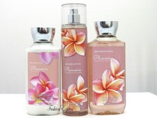 BATH  BODY WORKS PLUMERIA BODY MIST  BODY LOTION  SHOWER GEL SET FULL SIZE 