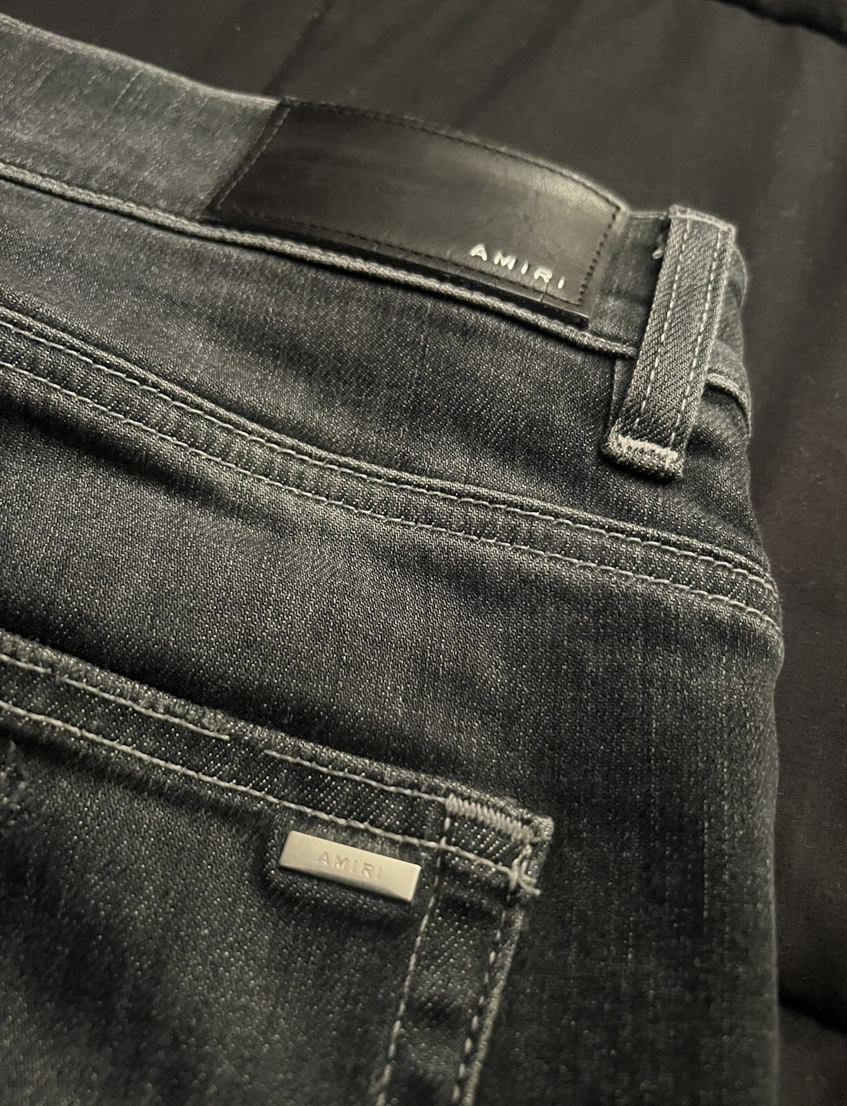 AMIRI Black Bandana Thrasher Distressed Jeans Size 32 - Gem